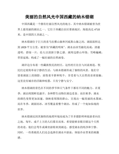 美丽的自然风光中国西藏的纳木错湖