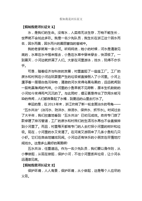 假如我是河长征文