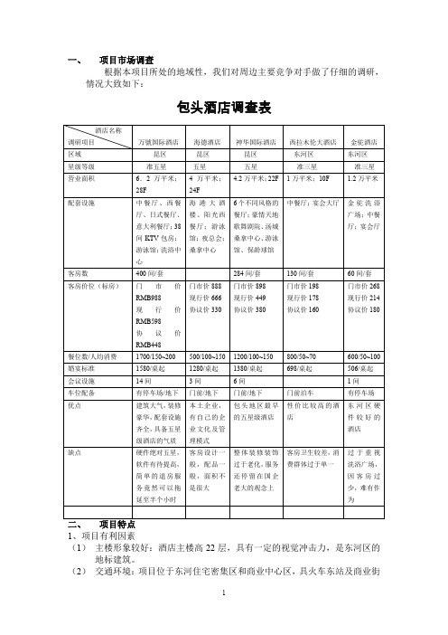 金凯悦酒店投资预算回报分析及项目运营思路