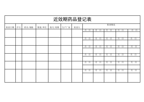 近效期药品登记本