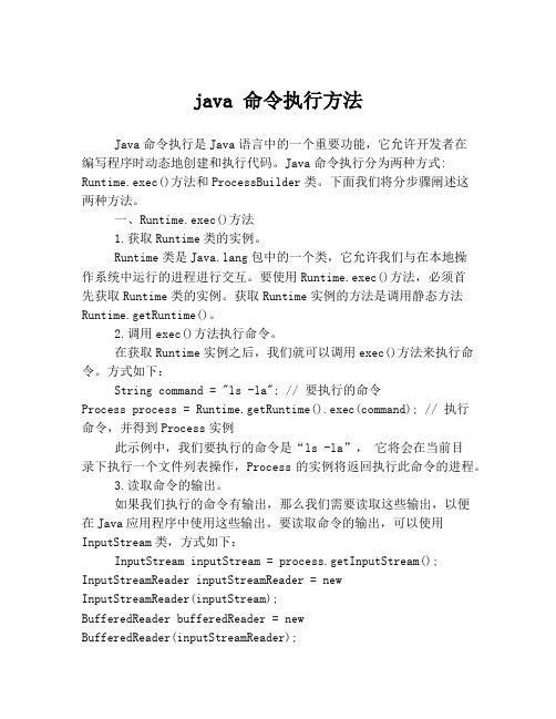 java 命令执行方法