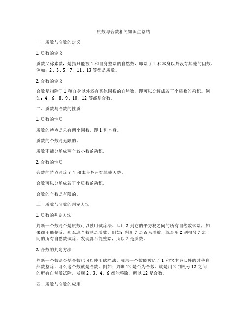 质数与合数相关知识点总结