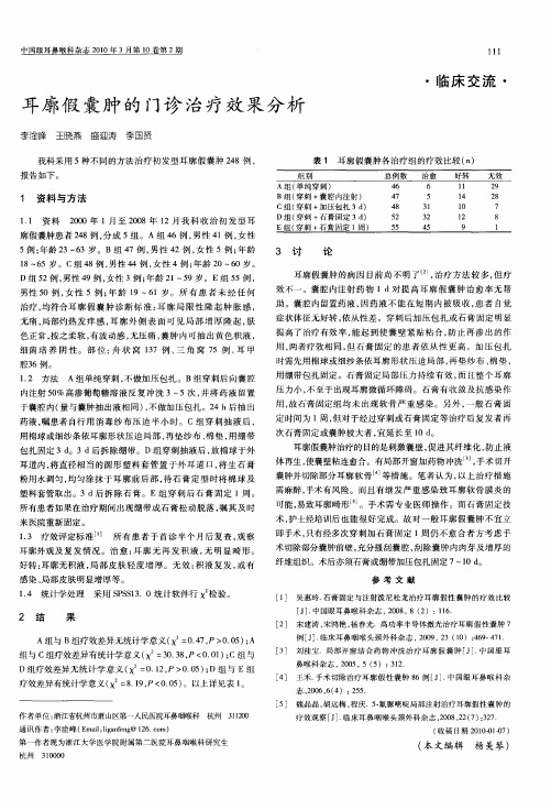 耳廓假囊肿的门诊治疗效果分析