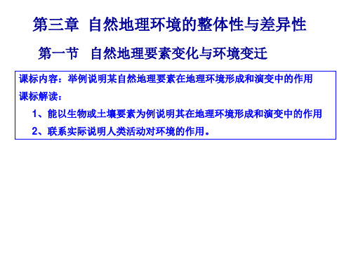 3.1《自然地理要素变化与环境变迁》课件(湘教版必修1) 高一地理课件集(湘教版必修1)