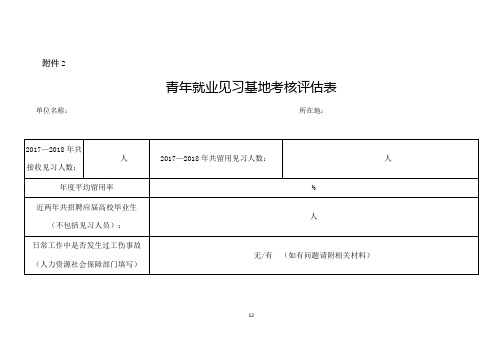 青年就业见习基地考核评估表