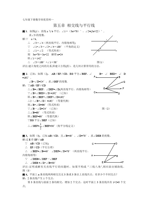 七年级下册数学培优资料1第五章-相交线与平行线-教师版