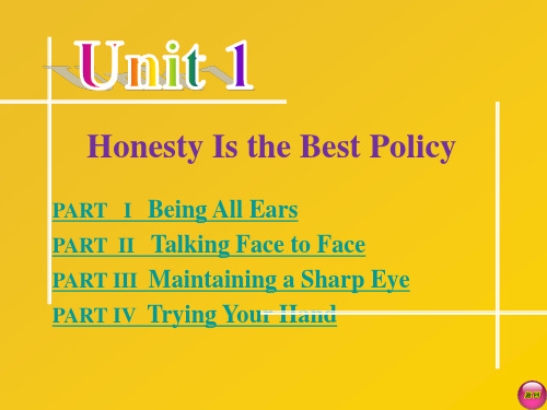 新编实用英语3课件Unit 1Honesty Is the Best Policy