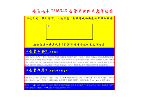 海马汽车TS16949质量管理体系文件地图分析