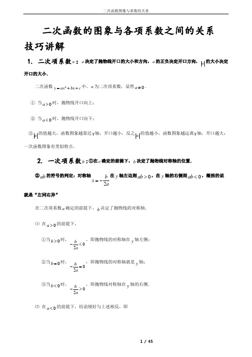 二次函数图像与系数的关系