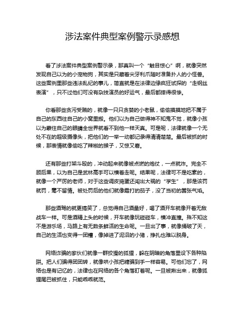 涉法案件典型案例警示录感想