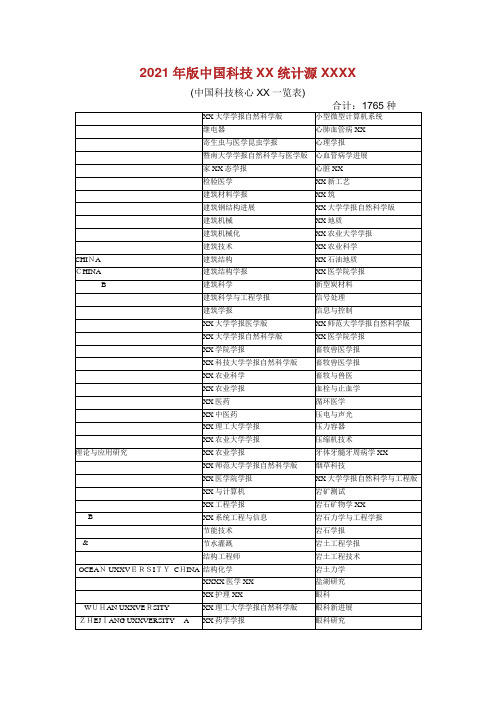 中国科技期刊引证报告——版中国科技论文统计源(2)