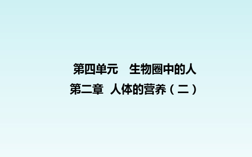 人教版七年级生物下册第二章《人体的营养》综合复习课件(二)