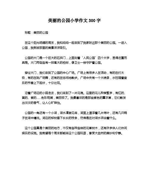 美丽的公园小学作文300字