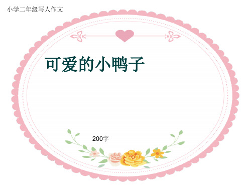 小学二年级写人作文《可爱的小鸭子》200字