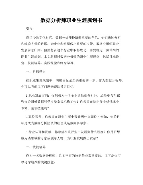 数据分析师职业生涯规划书