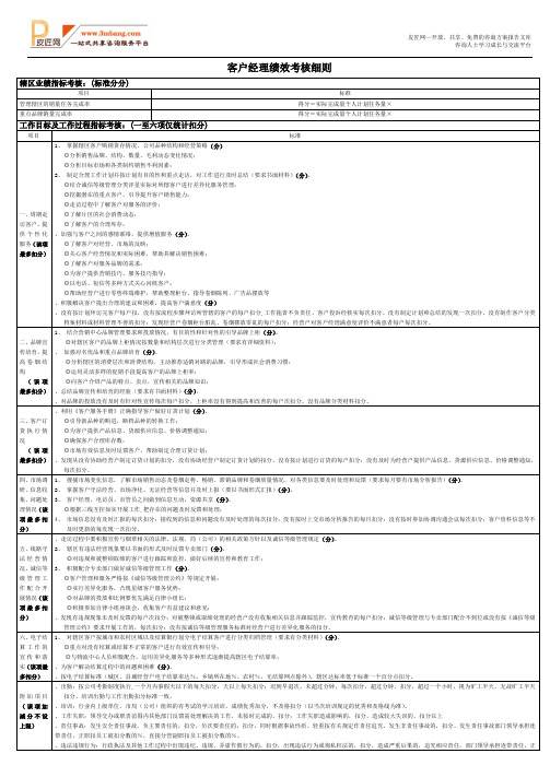 XX烟草客户经理绩效考核细则DOC.doc