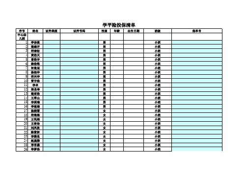 学平险投保清单