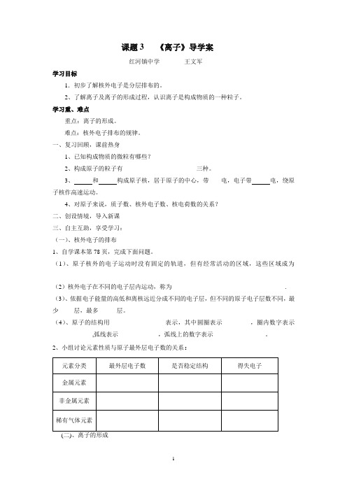 王文军离子导学案