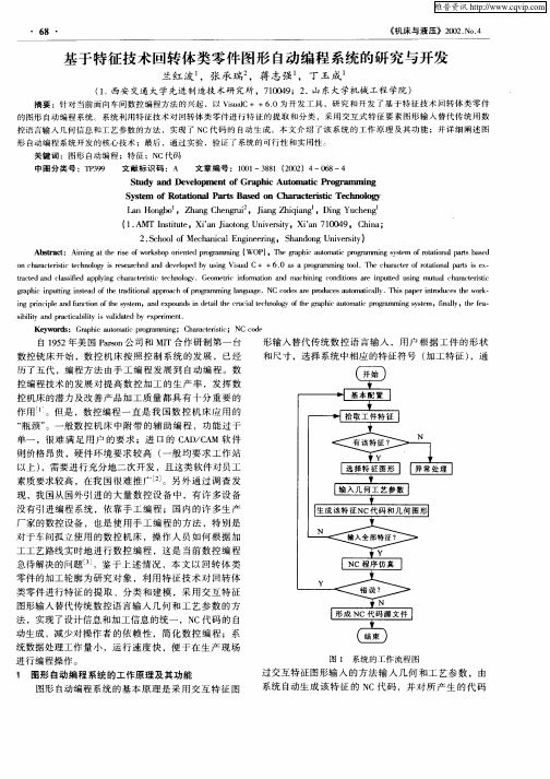 基于特征技术回转体类零件图形自动编程系统的研究与开发