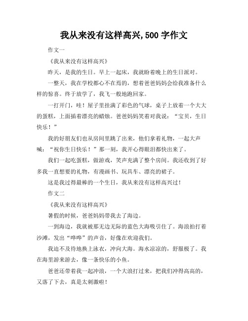 我从来没有这样高兴,500字作文