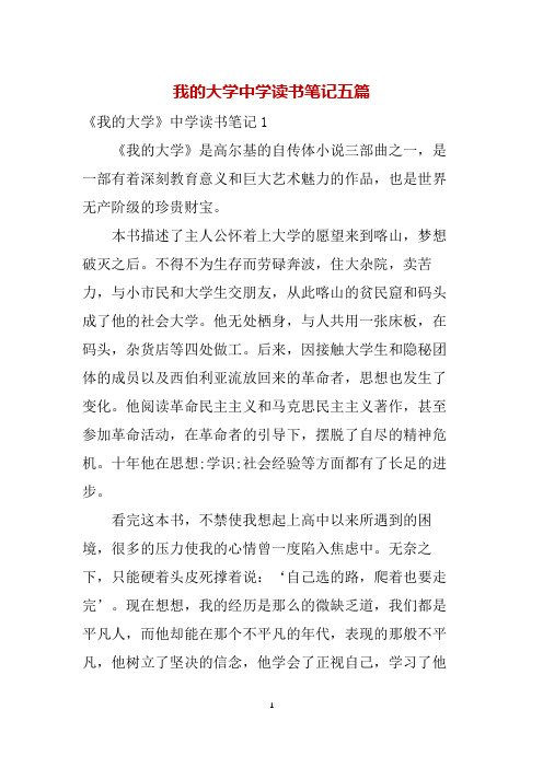 我的大学中学读书笔记五篇