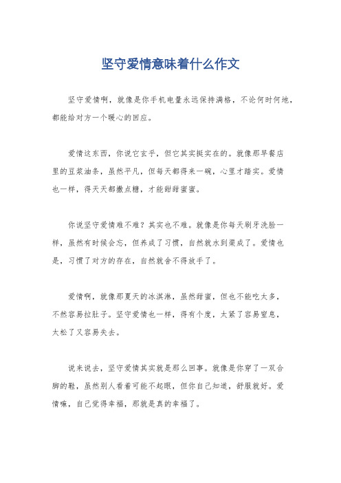 坚守爱情意味着什么作文