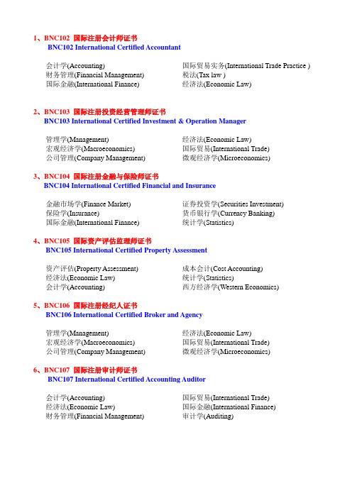 国际注册会计师证书