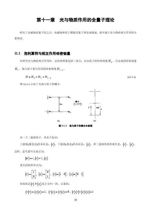 第11章光与物质作用的全量子理论