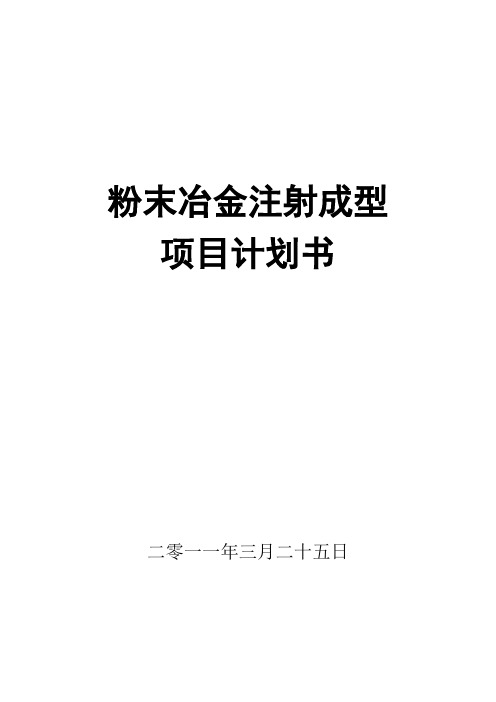 粉末冶金注射成型_项目计划书