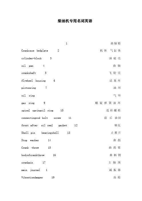 柴油机专用名词英语（可编辑）