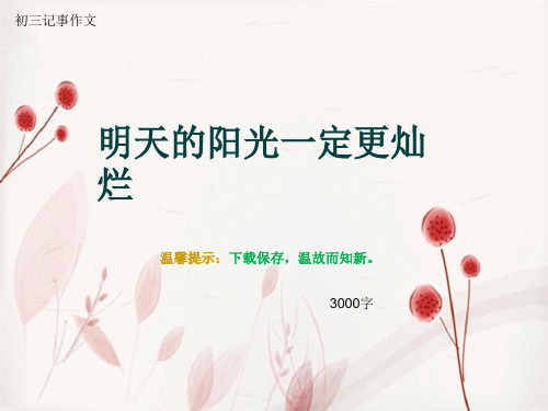 初三记事作文《明天的阳光一定更灿烂》3000字(总31页PPT)