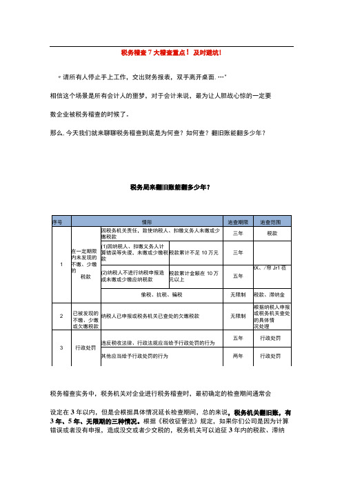 税务稽查七大稽查重点内容管理析