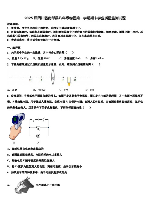 2025届四川省南部县八年级物理第一学期期末学业质量监测试题含解析