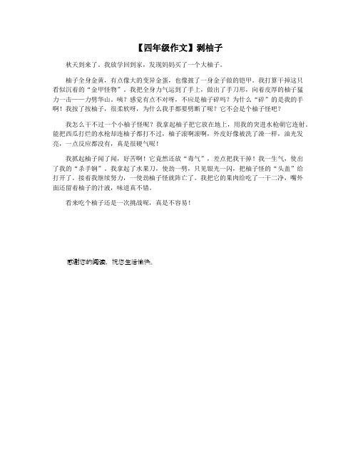 【四年级作文】剥柚子