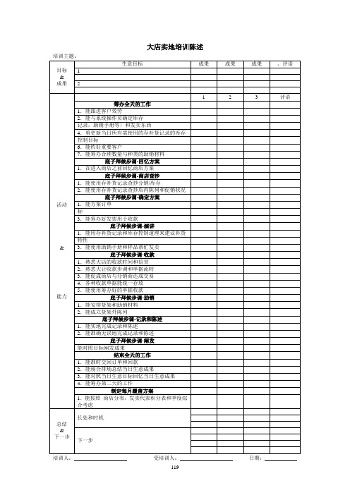 大店实地培训报告