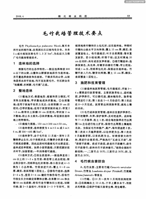 毛竹栽培管理技术要点
