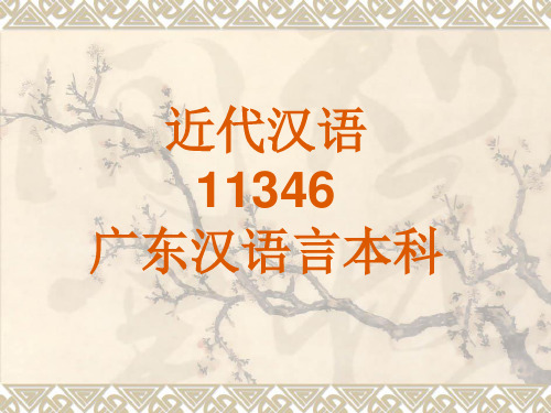 广东《近代汉语》11346自考完整版100%过关