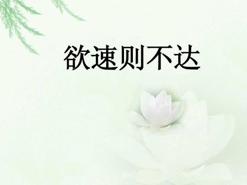 欲速则不达课件(北师大版四年级语文下册课件)