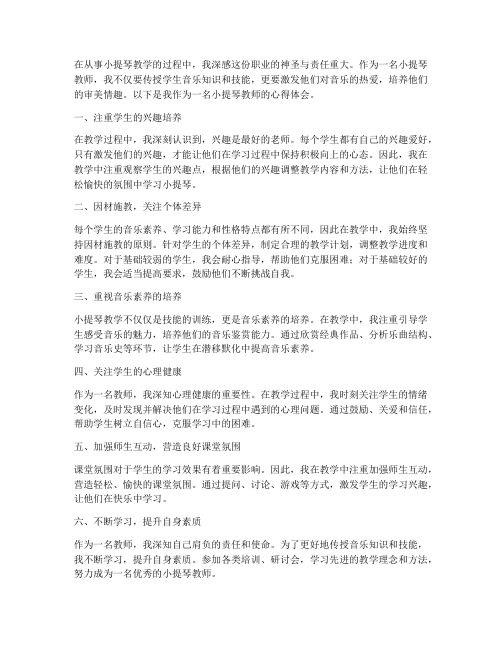 小提琴教师授课心得体会