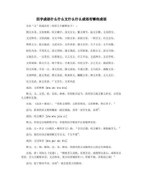 四字成语什么什么文什么什么成语有哪些成语