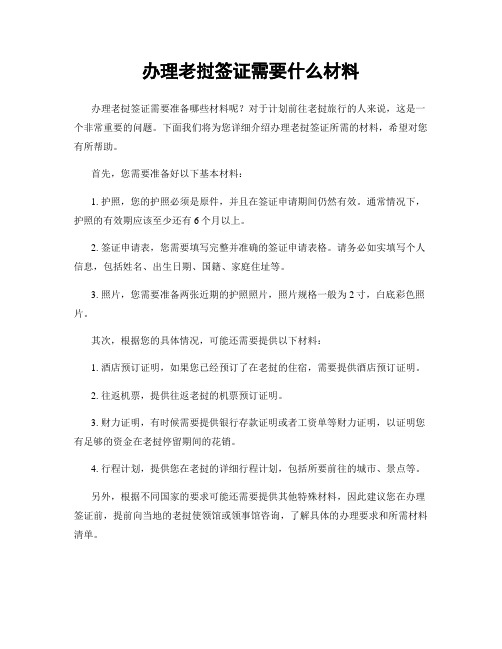 办理老挝签证需要什么材料