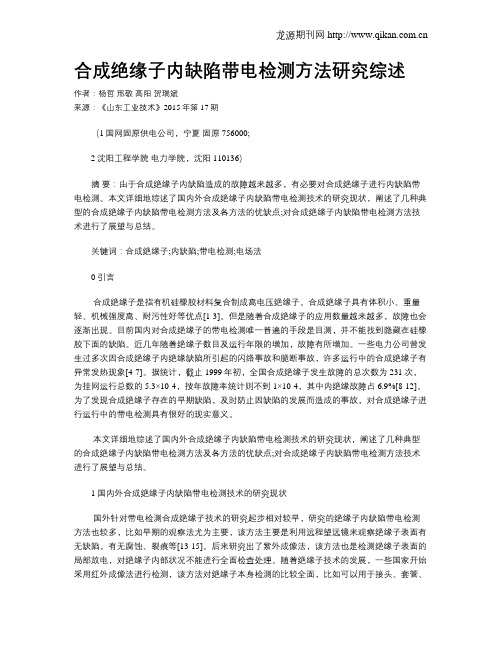 合成绝缘子内缺陷带电检测方法研究综述