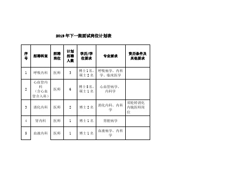 2019年下一批面试岗位计划表.doc