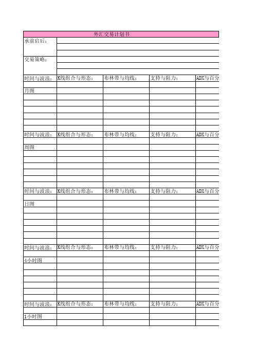 外汇交易计划 工作表