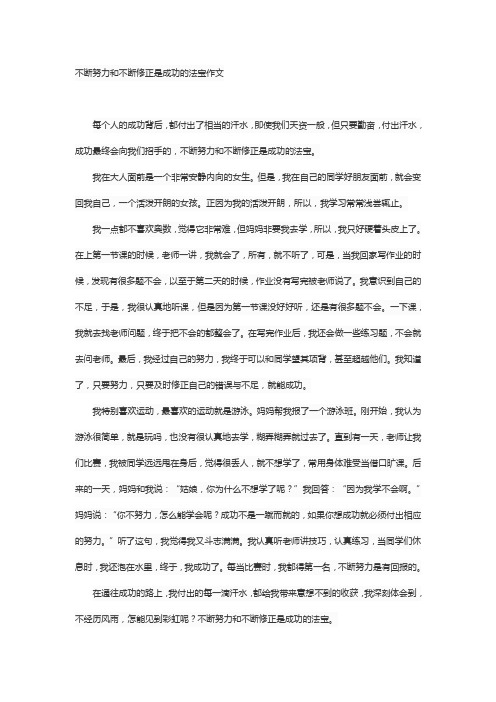 不断努力和不断修正是成功的法宝作文