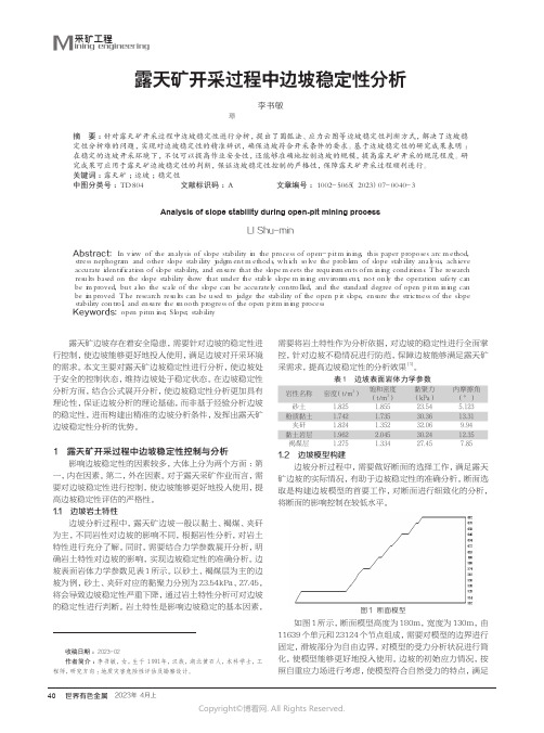 219528727_露天矿开采过程中边坡稳定性分析