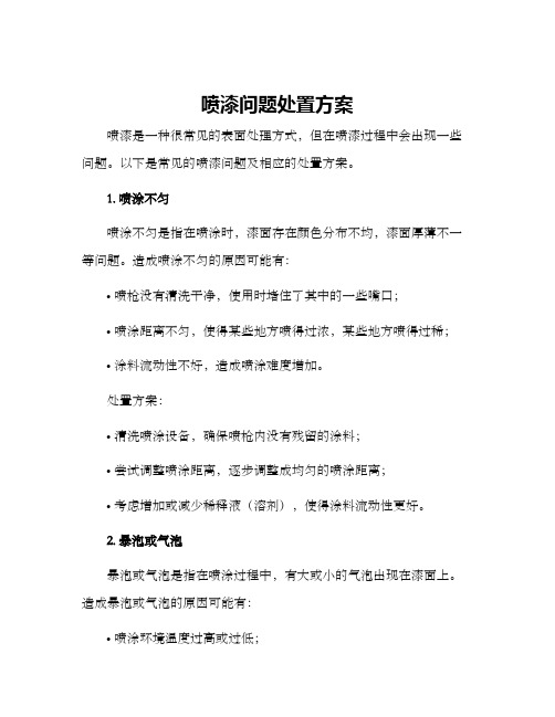 喷漆问题处置方案