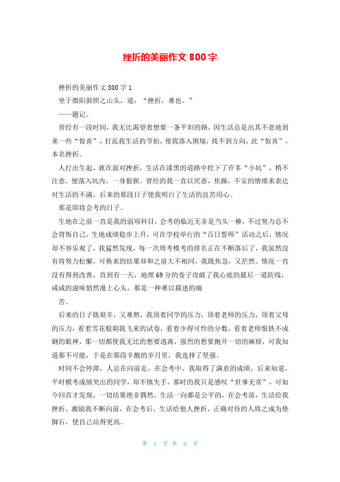 挫折的美丽作文800字