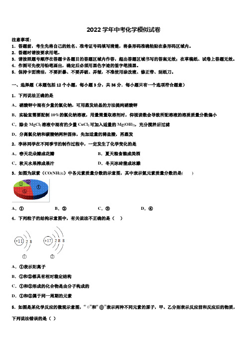 湖北省十堰市郧西县重点名校2022学年中考化学五模试卷(含解析)