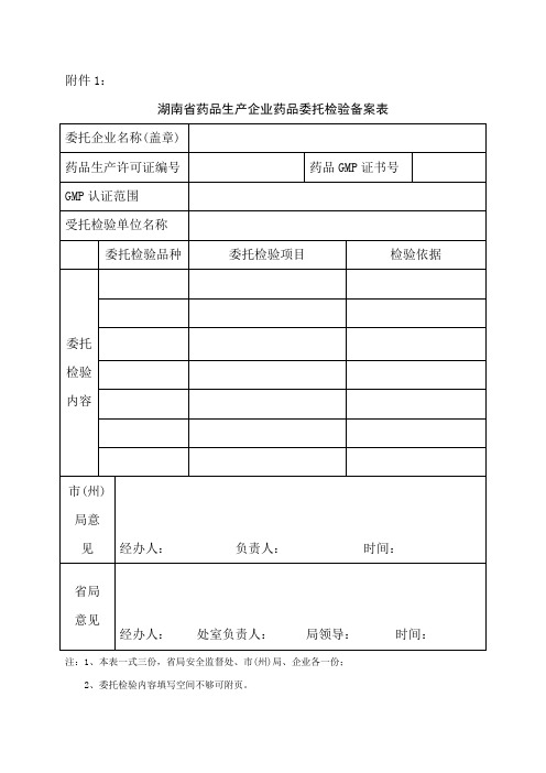 企业生产和质量负责人变更备案表